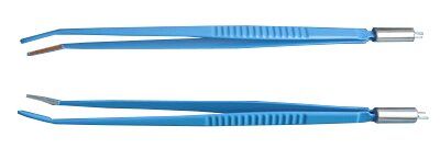 Bipolar forceps (closed curved jaws 25x4 mm), 300 mm ПЗ-015 photo